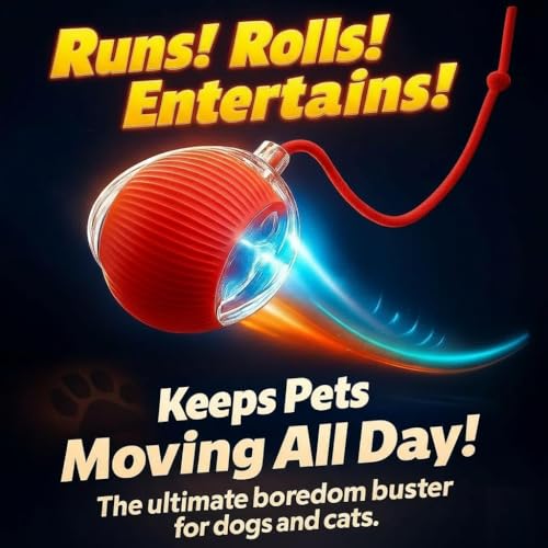 Durable Interactive Cat Toys for Indoor Cats, Dog Toys Ball, Rolling Pet Ball, Smart Automatic Cat Chase Balls Toy, Interactive Dog Toys Speedy Tail,Kitten & Cat Toys Interactive (Purple) - color: PURPLE