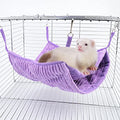 Large Ferret Hammock, Hanging Tunnel Bed for Cage Rats Chinchilla - color: Purple