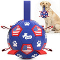 QDAN Dog Toys Soccer Ball with Straps, 8 Inch Dog Balls for Large Dogs - color: Flag, size: 8 Inch