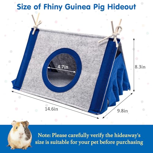 Fhiny Guinea Pig Hideout, Washable Guinea Pig Hideaway 14.6"x 9.8"x 8.3" Removable Triangular Bunny Tent Small Animal Bed for Bunnies Chinchillas Hedgehogs to Rest and Hide