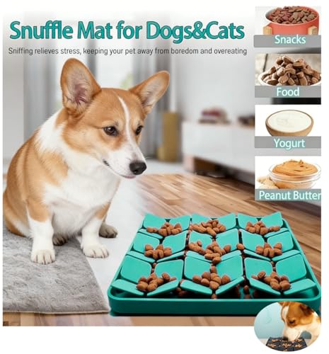 Snuffle Mat for Dogs, Enrichment Feeding Boredom Relief(Blue) - color: Blue