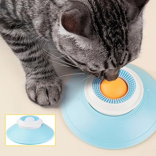 Yosoo Interactive Dog Licking Bowl Enrichment Toy, Suction Cup Base Treat Dispensing Foraging Ball, Teeth Gums Clean Safe Durable Cat Dog Lick Toy, 5.79x2.36in (White) - color: White