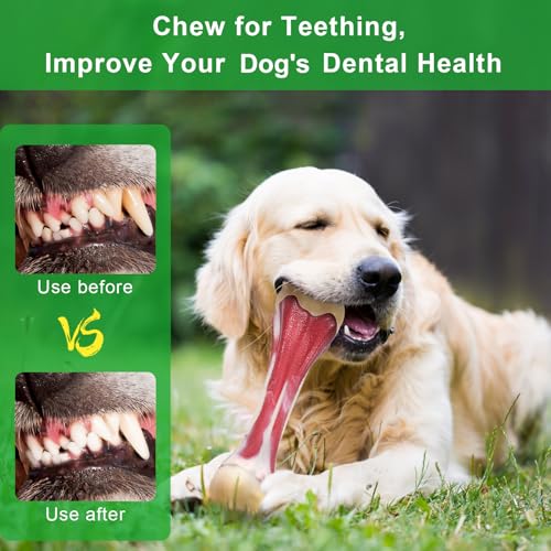 2 Pack Dog Chew Toys for Aggressive Chewers - Beef Flavor Indestructible Nylon Puppy Bone Tough Teething & Calming for Large Medium Breeds(10lbs-70lbs) Birthday Gift Christmas