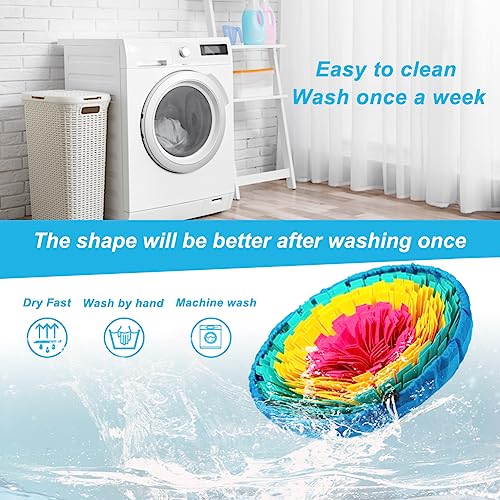Vivifying Snuffle Mat for Dogs, 17 in Flower Puzzle Mat, Red, Yellow & Blue - color: Red&Yellow&Blue
