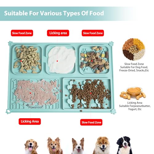 Extra Large Dog Lick Mat & Slow Feeder Bowl Set - XXL Silicone Enrichment Tray for Large Breeds - 2-in-1 Calming Puzzle Toy with 3 Removable Bowls (Dove Grey) - color: Dove Grey