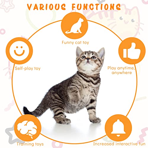 Charniol 8 Pcs Interactive Cat Feather Toys, Indoor Hanging Retractable Cat Toys, Dragonfly Little Mouse Interactive Teaser Toy Kitten Toy for Self Indoor Play Make Fun Chase Exercise, 6 Styles - style: Diverse