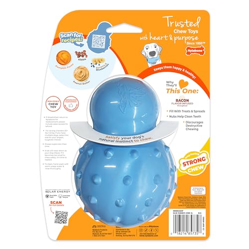 Nylabone Strong Chew Rubber Stuffable Cone Treat Toy, Bacon Flavor, X-Large - color: Blue, size: X-Large