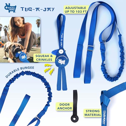 Race&Herd Tug-A-Jay Tether Tug Outdoor Dog Toy — Bungee Tug Rope - color: Tree Tugger