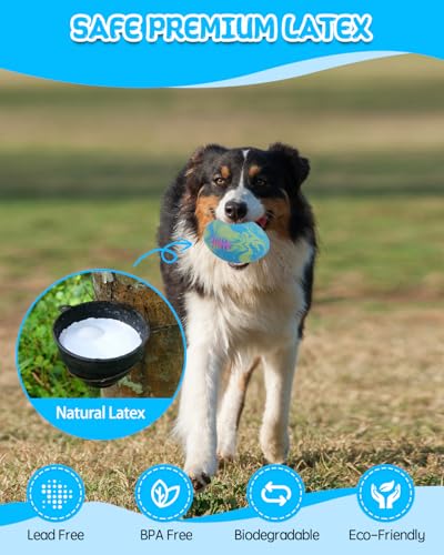 SCHITEC Dog Squeaky Ball Toys, Interactive Pet Balls for Fetch Play, Latex Rubber Football Toy for Medium Large Breed Dogs - size: For Medium/Large Dogs, style: Football