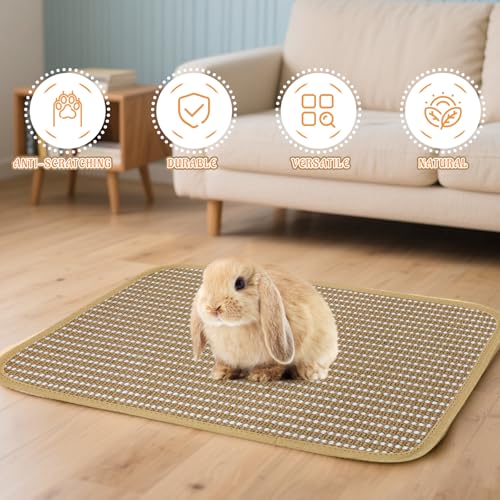 Rabbit Scratching Pad, Sisal Scratching Pad for Bunny, Guinea Pig, Cat. Resting Mats for Cages, Forage Grass Mat Indoor Essentials Accessories (4PCS) - size: TZZB-4PCS