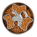 Stainless Steel Rotating Bone-Shaped Slow Food Pet Feeder