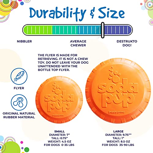 SodaPup Bottle Top – Durable Flyer Retrieving Toy Made in USA from Non-Toxic, Pet-Safe, Food Safe Natural Rubber for Bonding, Physical Exercise, Building Confidence, Teaching Self-Control, & More - color: Bottle Top Flyer Orange, size: Large