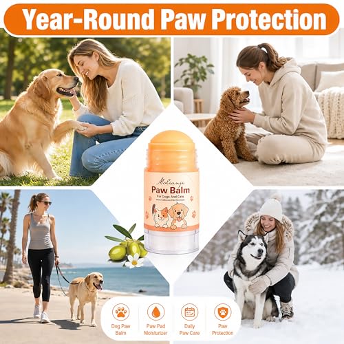 2-Pack Dog Paw Balm Sticks, Lick-Safe Moisturizer for Dry Paws & Nose - color: Two oranges
