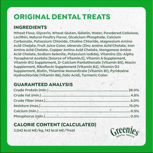 Greenies Large Natural Dental Dog Treats, Original Flavor, 12 Count - size: 12 Count (Pack of 1)