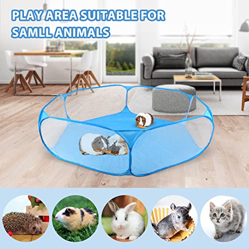 Rypet Guinea Pig Playpen Pop-Up, Outdoor Yard Fence for Small Pets,Blue - color: Blue, style: Open Top Playpen