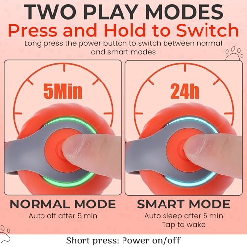 Interactive Cat Toy Ball - Motion-Activated, USB Rechargeable Cat Toys for Indoor Cats with Anti-Scratch Cover & 2 Changeable Tails - Enrichment Toy for Active Cats & Kittens - color: 01 Orange