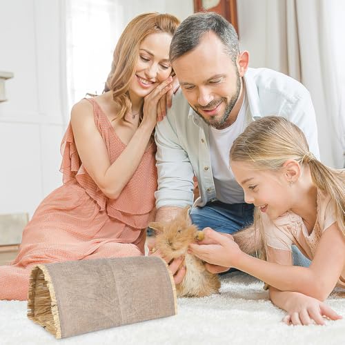 INOOMP Rabbit Tunnel Toys Bunny Grass Nest Pet Sleeping Nest Hideout for Small Pets Tunnel Toy for Rest Sleep Play Chew 14.96 X 7.48 X 6.29 in - size: L