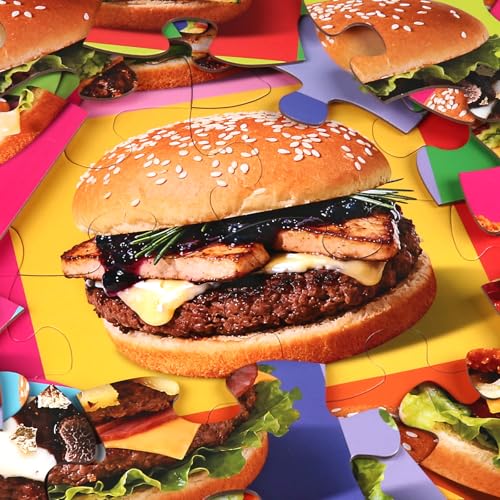Jumbo Floor Puzzle for Kids,48 Piece Hamburger Jigsaw Puzzle Ages 3-8 - style: Hamburger