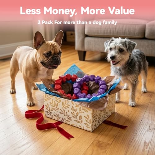 BoYoYo 2 Pack Indestructible Dog Chew Toys for Aggressive Chewers - color: Red&Puple