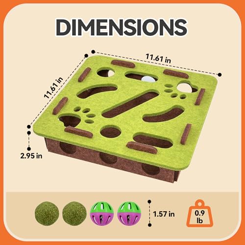 Cat Puzzle Toy Interactive Feeder Cat Scrach Puzzle Enrichment Box for Indoor Cats