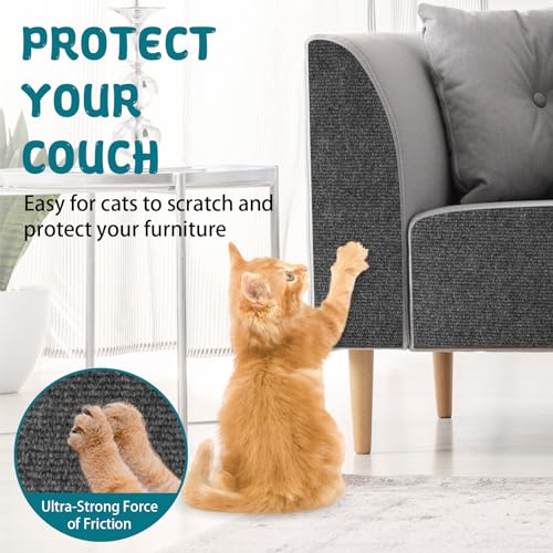 LSGCQ Cat Scratch Mat Self Adhesive Cat Scratch Furniture Protector - color: Dark Gray, size: 15.8’’x78.7’’