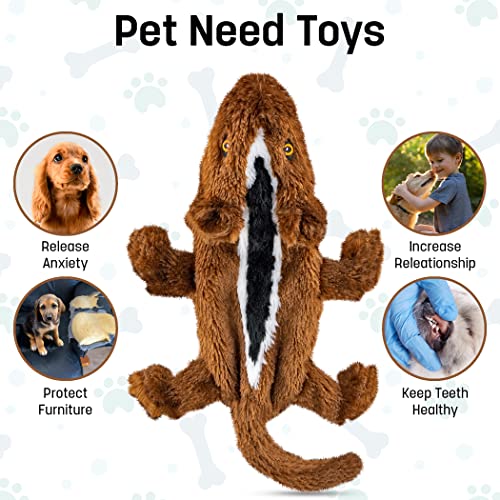 FGA MARKETPLACE Duck-Squirrel Flat NO Stuffing NO Squeak Plush Dog Toy, Funny Style Will Entertain Your Pet for Hours, Recommended for Small and Medium Dog 21 INCH Long - color: DUCK CHIPMUNK