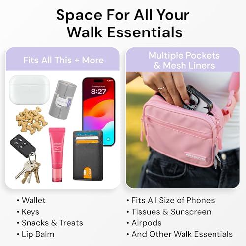 Pup Culture Dog Treat Pouch with Poop Bag Dispenser and Removable Treat Pouch | Cross Body Dog Walking Bag | The Perfect Puppy Training Tool and Even Better Gift - color: Lavender