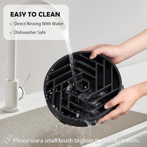 TOBYTO Slow Feeder Dog Bowls Large Medium Breed,Anti-Choking Slow Eating Dog Food Bowl,Non Slip Pet Slower Food Feeding Bowls Large Puzzle Slow Feeder Bloat Stop Maze Dog Dishes,Black - color: Black