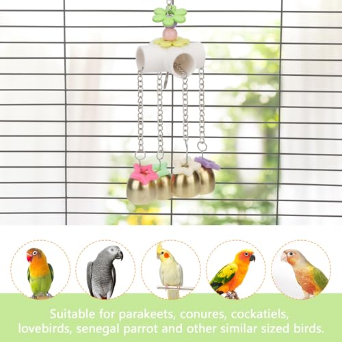 Wontee Bird Parrot Bells Toy with Sweet Sound for Parakeet Cockatiel, B - style: B (Bird Bell Toy)