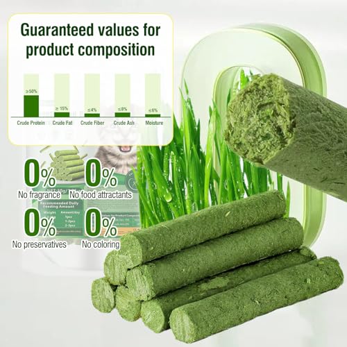 30g Cat Grass Sticks, Cat Grass Treats for Teeth Cleaning Hairball Removal