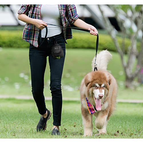 FuninCrea Dog Treat Pouch Bag, Black, 4.7 x 3.1 x 3.1 inches (12 x 8 x 8 cm), Oxford Cloth, Dog Training Treat Pouch with Built-in Poop Bag Dispenser, Practical Classic