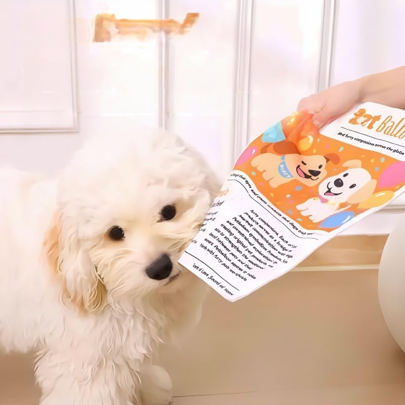 1 Pack Dog Newspaper Crinkle Toy with Built in Crinkle Sound Durable Chew Resistant Machine Washable for Puppies Small Dogs, White, M - color: White, size: M