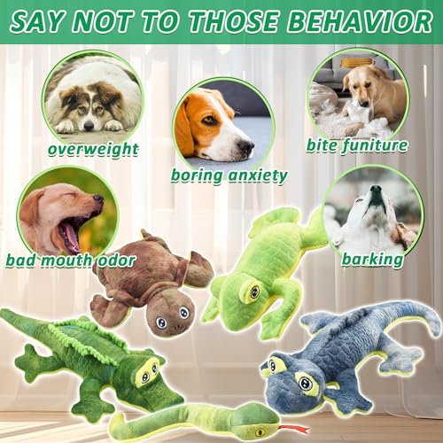 LECHONG Stuffed Animal Dog Toys, 5 Pack Tough Squeaky Dog Toys, Plush Toys Assortment, Great Value Pet Toys Bundle, Woodland Series Chew Toys for Large Medium and Small Dogs Puppy Pet Toys - size: 5 pack- Woodland