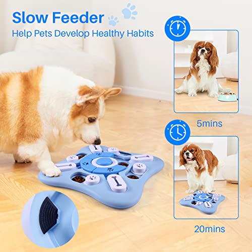 Interactive Dog Puzzle Toys for Large Medium Small Smart Dogs, Squeaky Dog Enrichment Toys Mentally Stimulation Toys for Training, Dog Treat Chew Toy Gifts for Puppy&Cats - style: Level 2-Blue