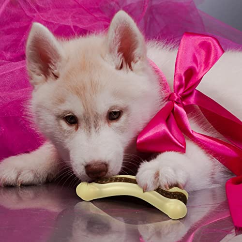 Sosation 2 Pack Dog Bones for Aggressive Chewers,Curved Bone,Medium, Small - size: Medium, Small, style: Curved Bone