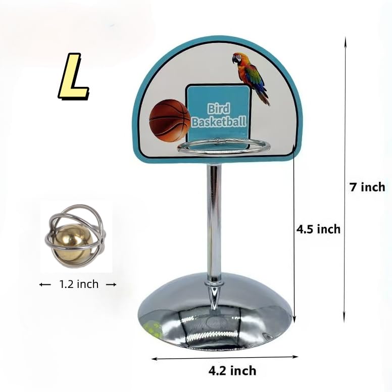 Fosrion Parrot Basketball Hoop Toy Set - Training Hoop with 1 Bird Balls for Medium and Large Parrots (Large) - size: Large