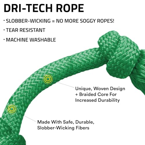 Playology Tug Rope Dog Toys for Medium Dogs - Medium, Watermelon Scent - size: Medium, style: Watermelon
