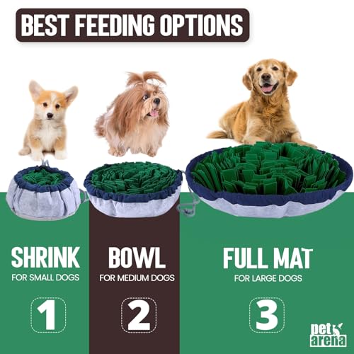 PET ARENA Adjustable Snuffle Mat for Dogs Puzzle Feeder Toy - color: Green