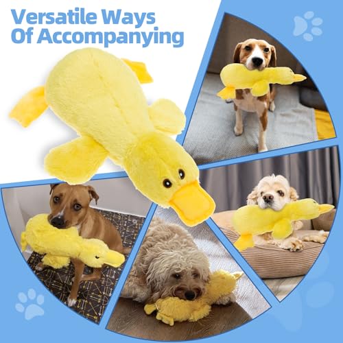 Mihachi Plush Squeaky Dog Duck Toys - Stuffed Pet Toy Duck Interactive Gifts for Dog Birthday Dogs Puppy Biting Chew Toys - for Medium and Large Dogs - color: Yellow Duck