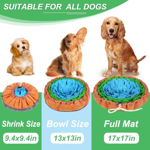 Vivifying Snuffle Mat for Dogs, Adjustable Feeding Mat for Slow Eating - color: Blue&Green&Brown