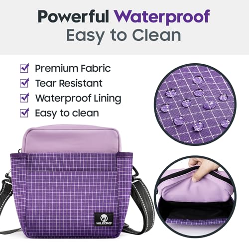 Dog Treat Pouch for Training, Magnetic Dog Walking Bag and Fanny Pack - color: Purple