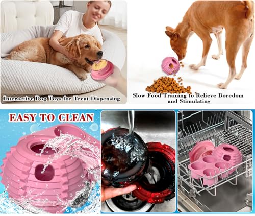 XHX Long-Lasting Interactive Dog Toy Safe for Medium and Large Dogs 25-75 lbs(Pink, Medium) - color: Pink, size: Medium
