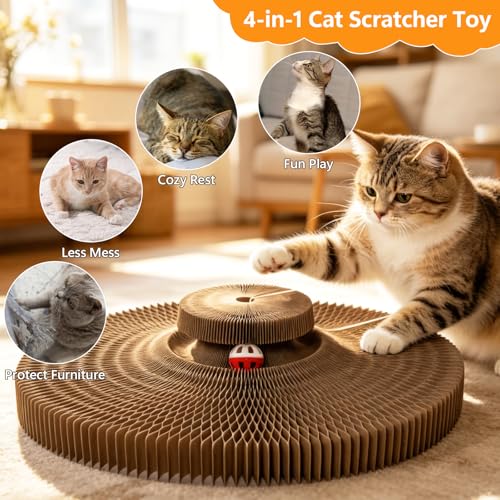 Cat Scratcher, Interactive Cat Toys for Indoor Cats Cardboard Scratch Pad