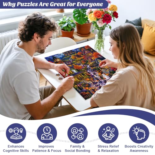 500 Piece Puzzles for Adults,Halloween Town Jigsaw Puzzles 500 Pieces - color: Halloween Town