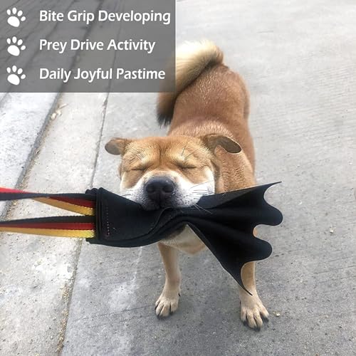 Dog Bite Rag Leather Tug Toy with Handle for Training