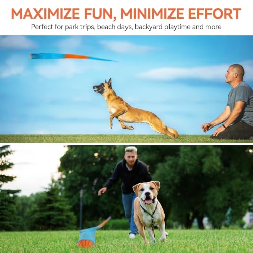 ALL FOR PAWS Fetch Dog Ball Toy with Tail, Interactive Throw & Catch Toy for Medium & Large Dogs, Rubber Ball with Squeaker for Exercise & Boredom Relief - color: 1-Pack