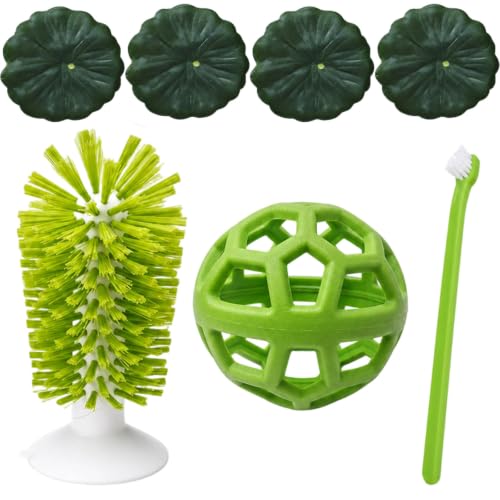 7PCS Turtle Brush Set with Suction Cup, Turtle Tank Enrichment Tools for Aquatic Habitats, Feeding Stimulation and Shell Cleaning Accessories