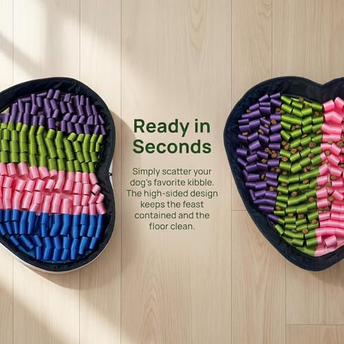 Heart Shaped Dog Snuffle Mat, 20 x 20 Inch Nylon, Velcro, Beige - color: Beige+Nylon