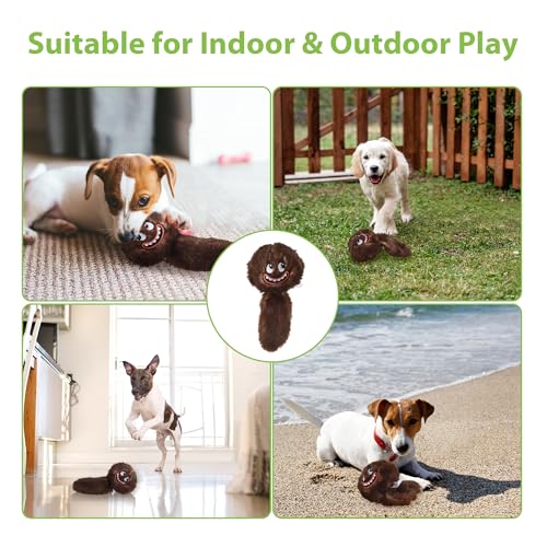 PETGEEK Vibrating Squeaky Dog Ball, USB Rechargeable 350mAh Toy, Brown - color: Brown-350mAh