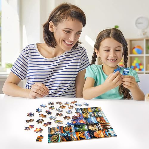 LELEMON Nation Park Jigsaw Puzzles in a Metal Box 100 Pieces World Park Jigsaw Puzzle for Adults Kids Ages 4-8 Children Learning Educational Puzzles Toys - color: Park